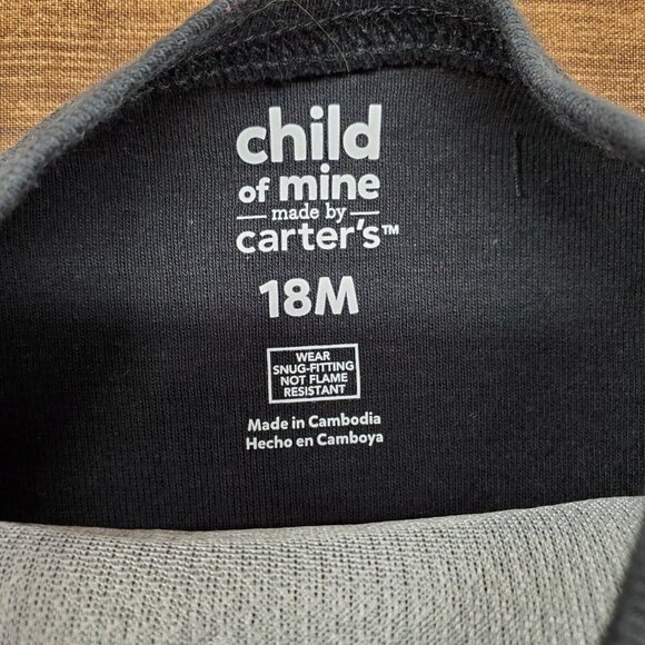 Two Piece Longsleeve Pajamas 18‎ Months Black Red Dog Holiday Winter Carters - Picture 4 of 8